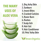 USDA Organic Aloe Vera Gel - For Face, Body, Hair - 100% Pure, After Sun Care