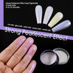 Allstarry Chrome Nail Powder 4 Colors Iridescent Aurora Powder Metallic Mirror Effect Pigment Pearlescent Purple Mermaid Unicorn Glitter for Nail Art Manicure Decoration Home DIY Salon