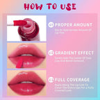 Lip Tint Stain, Long Lasting Korean Lip Stain Set, Non-sticky Waterproof Lightweight Lip and Cheek Tint, Moisturizing High Pigment Water Tint, Matte Finish Lip Tint
