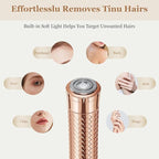 Facial Hair Removal for Women, Rechargeable Hair Removal Device, Painless Face Electric Razor/Shaver for Lip, Arms, Face, Peach Fuzz (Gold)