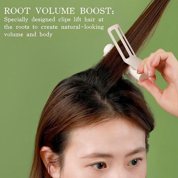 Retractable Hair Root Volume Clips, 2-in-1 Hair Styling Tool, Volumizing Roller Comb for Travel