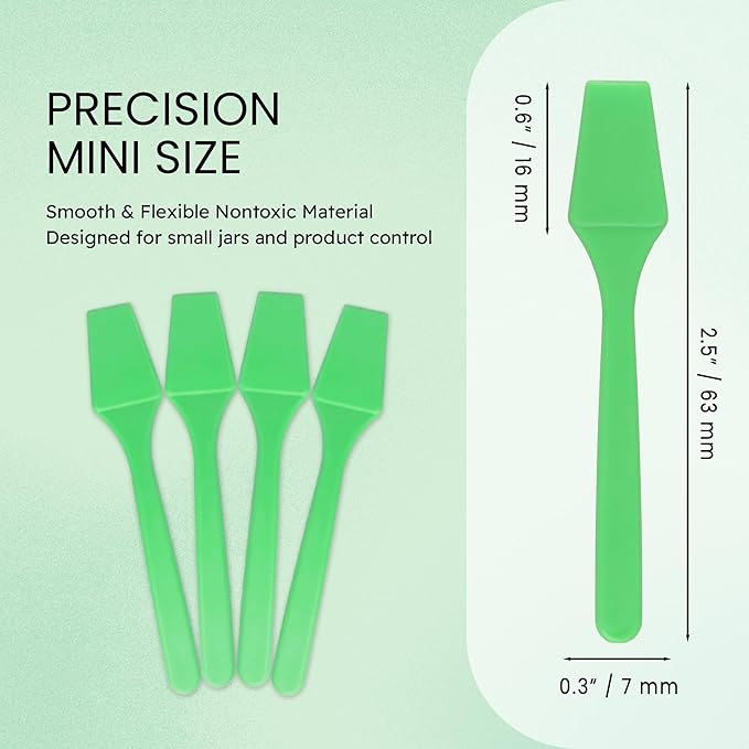 PANA Cosmetic Make Up Disposable Plastic 2.5" Spatulas Skin Care Facial Cream Mask Spatula (APPLE GREEN - 200 Pcs Box)