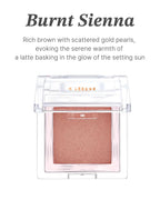 Glint Baked Blush (Burnt Sienna, 0.08oz) - Long-Lasting, All-Day Face Blush Powder for a Natural Look. Korean Skin Care, Korean Makeup. Blendable Color for Eyes, Cheeks & Body.