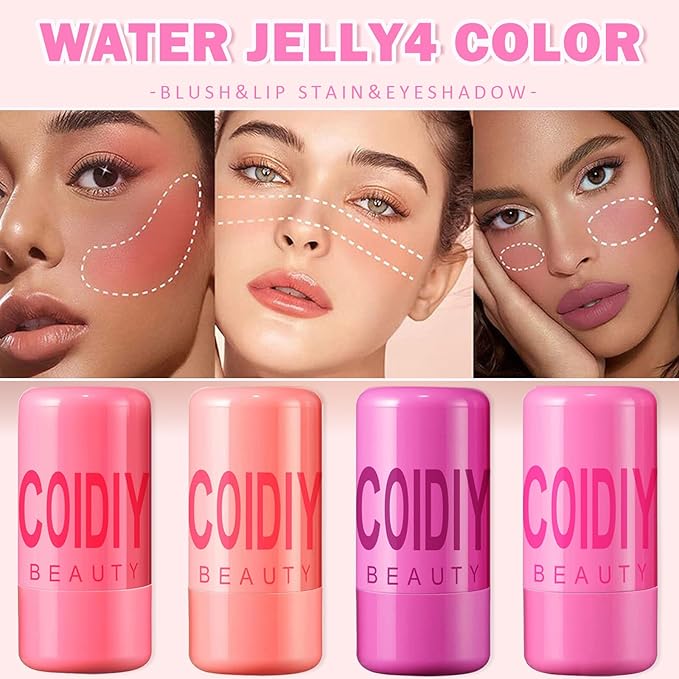Cooling Water Jelly Tint/Blush, Chill Splash (Berry+Red) Multi-Use Lip