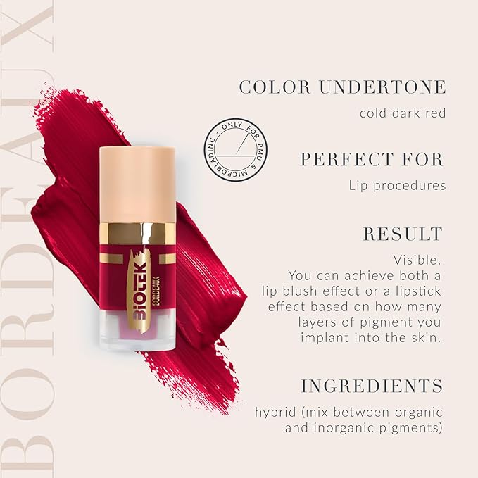 Biotek Lip Pigment for Permanent Makeup - Bordeaux Color for Lip - Made in Italy - Bordeaux 0,24 fl.oz.