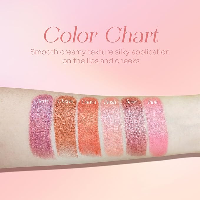 Mineral Color Balm, SPF 35 Multi Color Stick for Lips, Cheeks& Eyes, Blendable Creamy Lightweight Formula, Buildable Shimmer Finish, Multiuse Makeup Stick, Rose