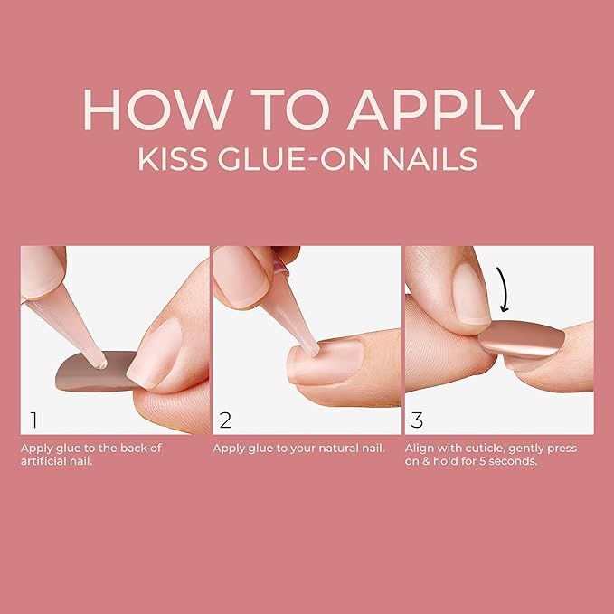 KISS Gel Fantasy, Press-On Nails, Nail glue included, 'Jelly Baby', Light Multicolor, Short Size, Coffin Shape, Includes 28 Nails, 2g Glue, 1 Manicure Stick, 1 Mini file