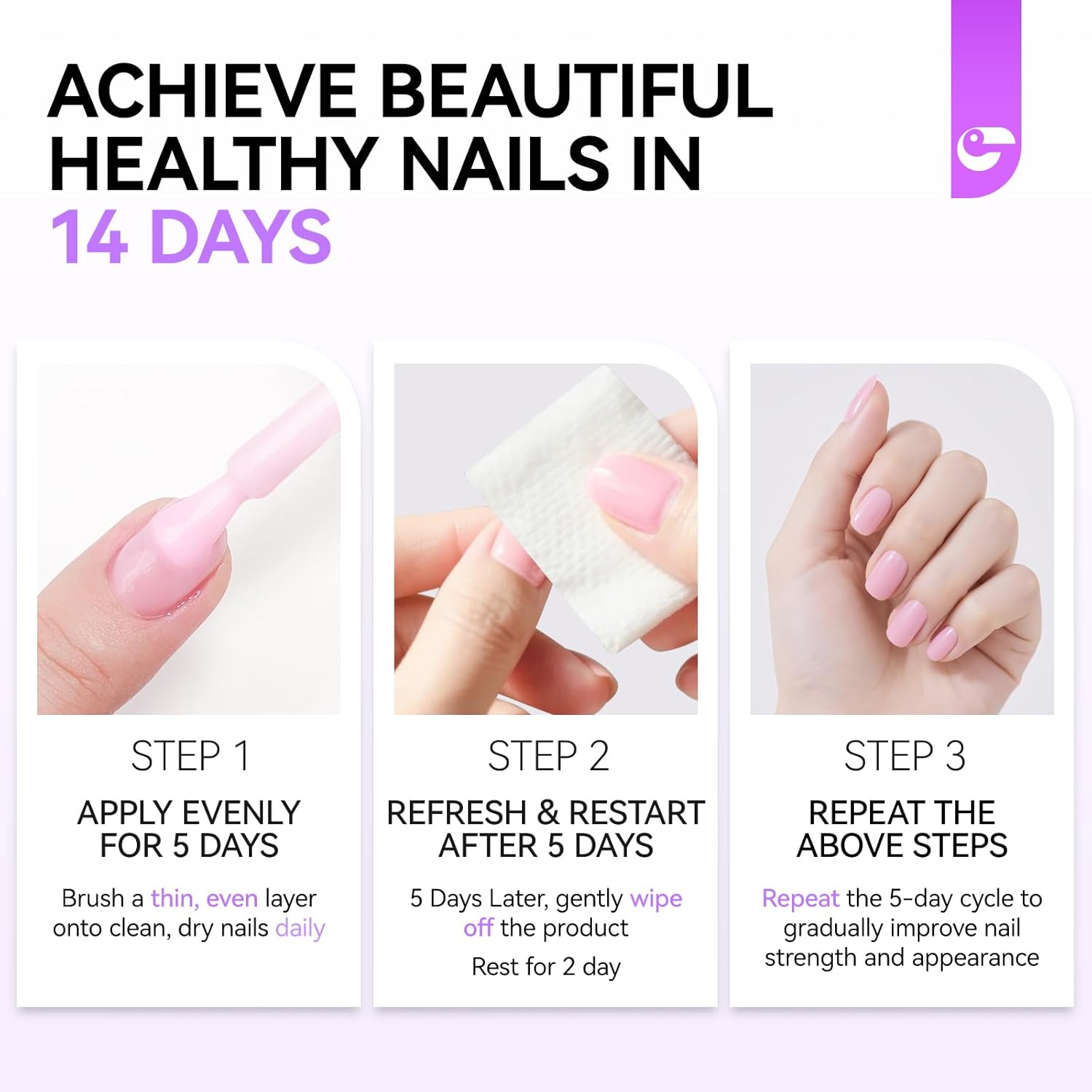 Nail Polish Strengthener and Growth Treatment: Yellow Gelike EC 6 in 1 Natural Nail Hardener Extra Strong and Growth - Long Lasting Nail Repair for Damaged Nails - For Daily Work Home Salon