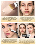 EIGSHOW Flat Foundation Brush, Vegan Synthetic Bristles, Streak Free Application, Face Makeup Brush For Blending Liquid, Cream, Face Mask (E870B)