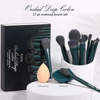 DUcare 17Pcs Professional Makeup Brush Set Complete Kit with Brush Cleaning Mat and Makeup Sponge, Ideal for Foundation, Eyeshadow, Liquid Cream, Gift Box Set