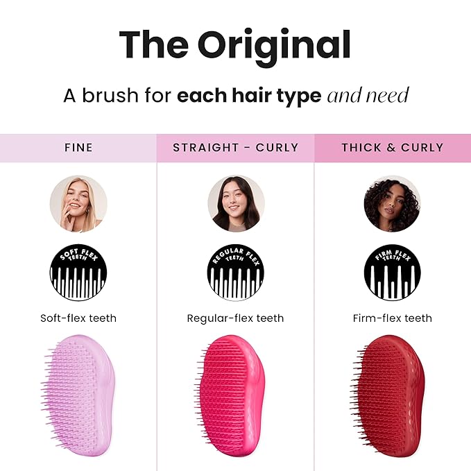 Tangle Teezer Original Detangler Brush, Dry & Wet Hair Brush for Thick & Curly Hair Types, Salsa Red