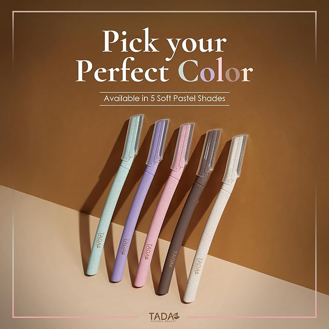 Biodegradable Wheat Straw Disposable Razors for Women – 12 Pack, Single-Color, Safety Cap – Facial & Eyebrow Razors for Unwanted Hair, Beauty Tools & Accessories(Brown)