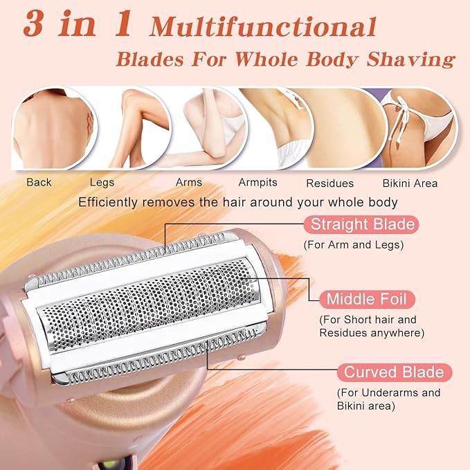 Electric Shaver for Women Bikini Trimmer Facial Hair Removal LED Display Womens Razors for Shaving IPX7 Waterproof Pubic Body Hair Trimmer