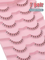 Lashes Natural Bottom Lashes 9mm Lower Strip Lashes Extention False Eyelashes Natural Look Wispy Bottom Eyelashes Fake Lashes Pack 7 Pairs