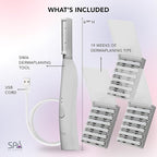 SPA SCIENCES - SIMA Patented Dermaplane Razor for Women Face – Painless 2-in-1 Facial Exfoliation & Peach Fuzz Hair Removal – Anti-Aging – 3 Speeds – Rechargeable – 19 Weeks Treatment