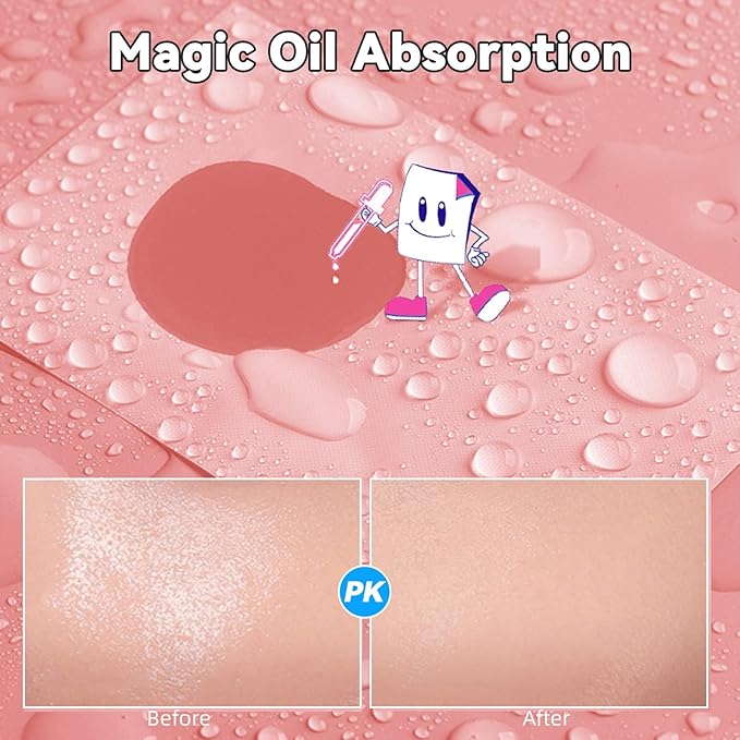 Oil Absorbing Tissues Oil Control Film, Oil Blotting sheets Pink