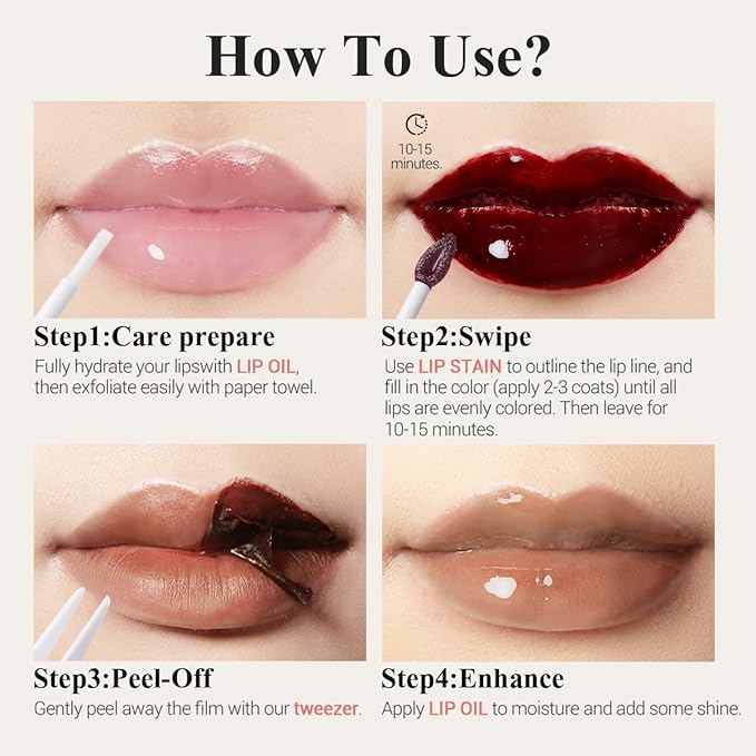 Lip Stain Peel Off + Lip Oil Dual Long
