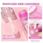 Erinde 2 PCS Magic Color Changing Lip Oil, Moisturizing Lip Glow Oil, Long Lasting Nourishing Plumping Glimmer Glow Lipstick, Non-sticky Fresh Nourishing Lip Care, Pink+ Transparent