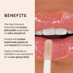 Winky Lux Flower Petal Hydrating Lip Oil - Non-Sticky Lip Gloss for Dry & Damaged Lips, Enhances Shine - Softening Glow Lip Oil - Vegan, Paraben-Free