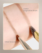 Desert Oak Series Flat Angled Eyebrow Brush - Straight Edge Design for Natural Hair-Like Strokes, 50% Weasel & Goat Hair Blend, Ebana Handle & Brass Ferrule (CM 167)