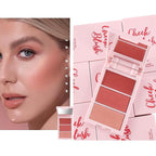 3D Blush Palette, Multi-Use Makeup Powder Blush Palette Cream Blush For Cheeks, Mulit Balm, Lightweight, Smooth, Blendable, Long-Lasting Pigment, Natural Shimmery Or Matte Finish, #01 Rose