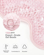 Luxtude Gel Eye Mask 2PCS, Reusable Cooling Eye Masks for Sleeping, Hot Cold Eye Ice Pack Sleep Mask, Frozen Cold Eye Compress for Puffiness/Dark Circles/Headaches/Dry Eyes/Stress Relief (Pink)