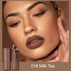 Erinde 2-in-1 Lip Liner and Lipstick Lip Combo Set, Matte Nude Dark Brown Red Lip Liner Creamy Lip Pencil Crayon, High Pigmented Long lasting Lipstick Makeup, 3PCS