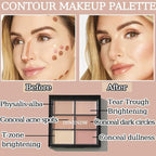 6 Colors Correcting Concealer Palette,Colors Corrector Palette,Moisturizing Full Coverage Liquid Foundation Cream Contour Makeup Palette with Brush