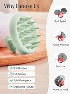 HEETA Scalp Massager Hair Growth, Scalp Scrubber with Soft Bristles, Integrated Silicone Design, Exfoliator for Dandruff Removal & Relaxation, Shampoo Brush Fit Wet/Dry Hair Use, Dark Green