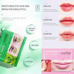 MEICOLY 30 Pads Lip and Eye Mask Sheet,Moisturizing Seaweed Eye Mask Crystal Anti-Aging Eye Patches Strawberry Lip Mask,Dark Circle Remover with Box,Lip and Eye Mask Set