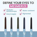 PrimeEyes Glide Eyeliner for Mature Women – Water-Resistant, Long-Stay and Mess-Proof – Gel Cream Texture, Discreet Sharpener and Effective Smudger (Sapphire (blue))