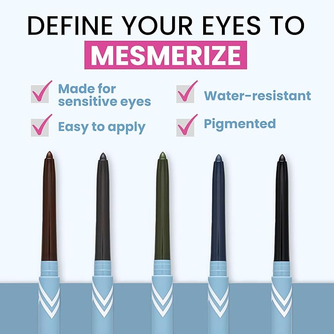 PrimeEyes Glide Eyeliner for Mature Women – Waterproof, Long-Stay and Mess-Proof – Gel Creme Texture, Discreet Sharpener and Effective Smudger (Emerald)
