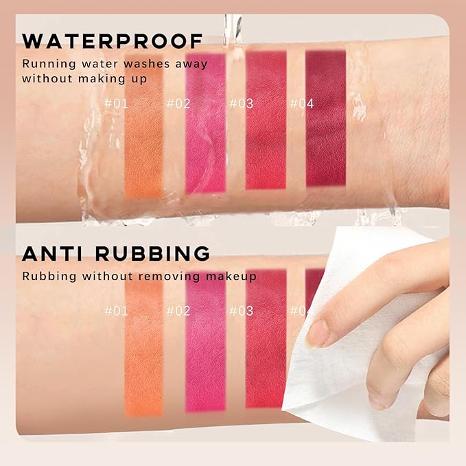 Lip Stain Marker,Nude Red Lip Tint Stain Pen Liner,Hydrating