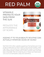 velona USDA Certified Organic Red Palm Oil 4 Fl Oz | Food and Cosmetic Grade | in jar | Extra Virgin, Cold Pressed | Skin, Face, Body, Hair Care | Use Today - Enjoy Results