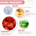 2PCS Bee Lip Balm Honey Pot,Honey Balm（Honey+Strawberry）