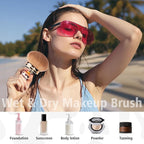 Self Tanning Brushes- Blend & Blur Extra Large Body Makeup Brush & Tanning Mitt, 2 Pcs, Kabuki Body Brush Applicator for Tan, Foundation, Self Tanner Glove for Application, Mousse, Lotion (Rose Gold)