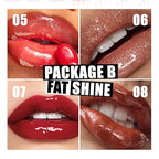 Hydrating Lip Oil, Big Brush Head Glaze Shiny Transparent Glow Oil, Nourishing & Non-sticky Long Lasting Fresh Clear Smooth Care Plumping Oil (Set B)