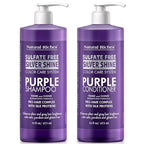 Natural Riches Radiant Silver Shine Purple Shampoo and Conditioner Set for Gray Hair - Paraben-Free and Color Safe – With Silk Proteins, Tones Dull Hair, Softens & Adds Shine - 16 fl oz