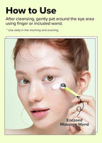 I DEW CARE Vitamin C depuffing Eye Cream with Eye Roller Set | Korean Skin Care Dark Circles Under Eye Treatment with Hyaluronic Acid, Niacinamide | 0.50 Fl Oz | Not Tested on Animals