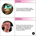 Metallic 12-Color Palette - Luxurious Water-Activated Makeup for Face & Body - Shimmering Shades for SFX, Cosplay, Theater, Film & TV Makeup Artists