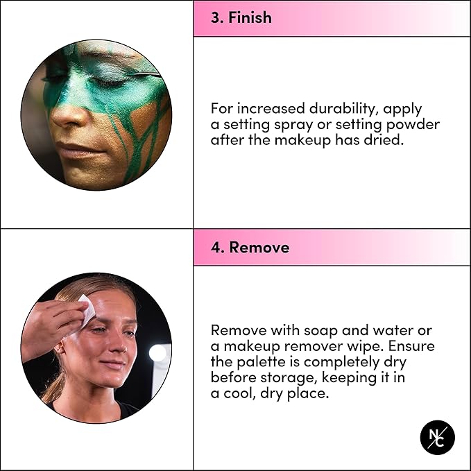 Metallic 12-Color Palette - Luxurious Water-Activated Makeup for Face & Body - Shimmering Shades for SFX, Cosplay, Theater, Film & TV Makeup Artists