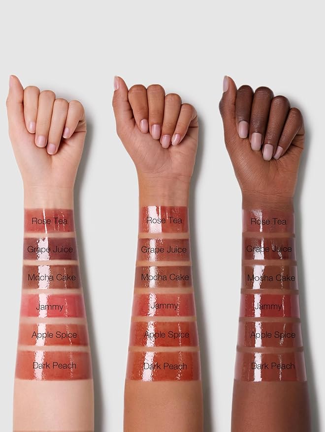 SHEGLAM Glaze Daze Lip Gloss Shiny Tinted Lip Gloss High Gloss Finish Plumping Lip Care Nourishing Not Easy to Fade Liquid Lip Cosmetics-Dark Peach