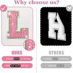 Initial letter patch makeup bag,