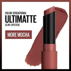 MAYBELLINE Color Sensational Ultimatte Matte Lipstick, Non-Drying, Intense Color Pigment, More Mocha, Mid-Tone Mauve, 1 Count (Pack of 2)