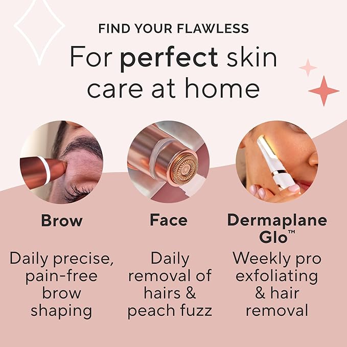 Finishing Touch Flawless Stray Hair Remover, Precise Micro-Blade Hair Removal Tool, Designed to Painlessly Cut Stray Hairs from Chin and Lips to Fingers and Toes, for All Skin Types