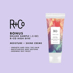 R+Co High Dive Moisture and Shine Crème (5 Oz) + Bonus Travel Size (.5 Oz) | Deep Hydration + Softens + Eliminates Frizz | Vegan + Cruelty-Free | Set of 2