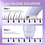 Lanumi 2 in 1 Electric Shaver Dual Head Bikini Trimmer Women IPX6 Wet Dry Pubic Hair Trimmer Rechargeable Body Facial Hair Remover for Face Lip Chin Underarm Legs (Purple)