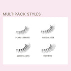 KISS The New Natural, False Eyelashes, 'Nude Blazer', 12 mm, Includes 4 Pairs Of Lashes, Contact Lens Friendly, Easy to Apply, Reusable Strip Lashes