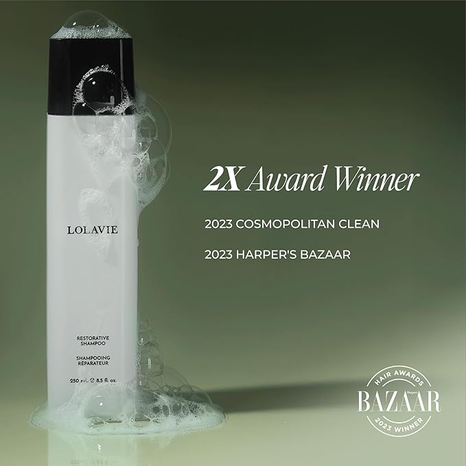 LolaVie Restorative Shampoo - 8.5 oz, 2 Pack - Repairs Look of Damage, Protects from Breakage, Reduces Frizz for 12x Softer, Smoother Hair - Gentle, Color Safe - All Hair Types