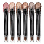 Neutral Eyeshadow Stick Makeup 6PCS Set, Brown Nude Metallic Shimmer Matte Cream Eye Shadow Palette Eyeliner Brightener Pencil Crayon - BROWN CANYON